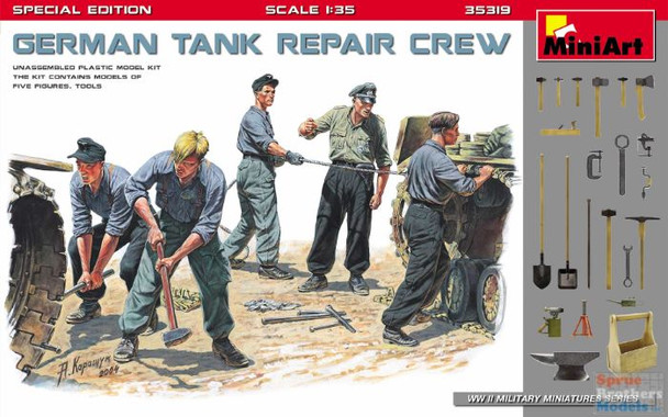 MIA35319 1:35 Miniart Figure Set - German Tank Repair Crew (5 figures)