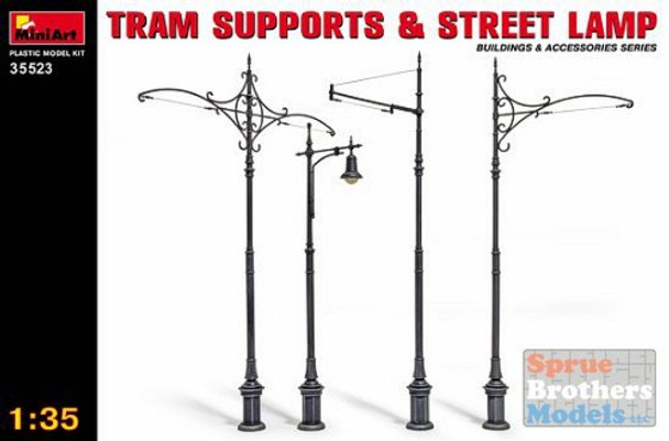 MIA35523 1:35 MiniArt Tram Supports & Street Lamp #35523