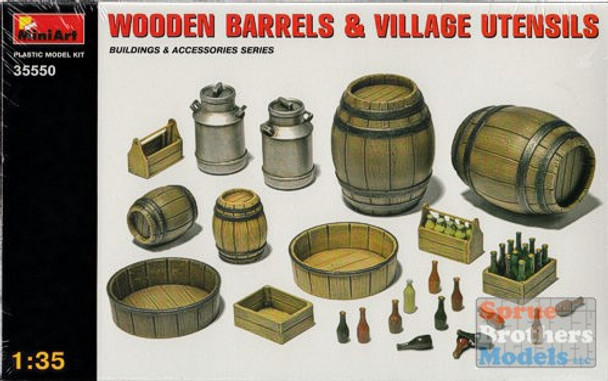 MIA35550 1:35 MiniArt Wooden Barrels & Village Utensils