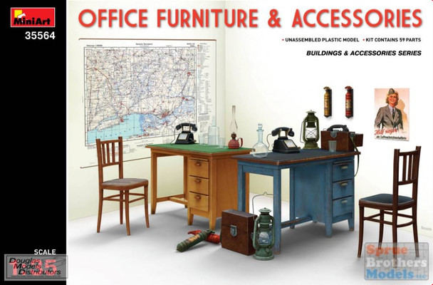 MIA35564 1:35 MiniArt Office Furniture & Accessories