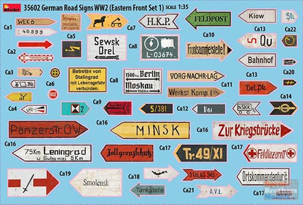 MIA35602 1:35 Miniart German Road Signs WW2 Eastern Front Set 1