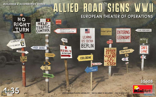 MIA35608 1:35 MiniArt Allied Road Signs WW2 European Theater of Operations