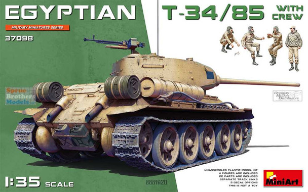 MIA37098 1:35 Miniart Egyptian T-34/85 with Crew