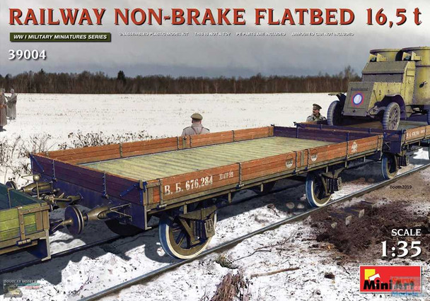 MIA39004 1:35 Miniart Railway Non-Brake Flatbed 16.5-ton