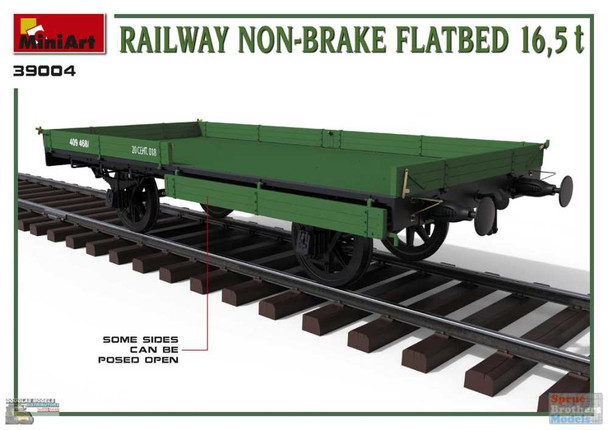 MIA39004 1:35 Miniart Railway Non-Brake Flatbed 16.5-ton