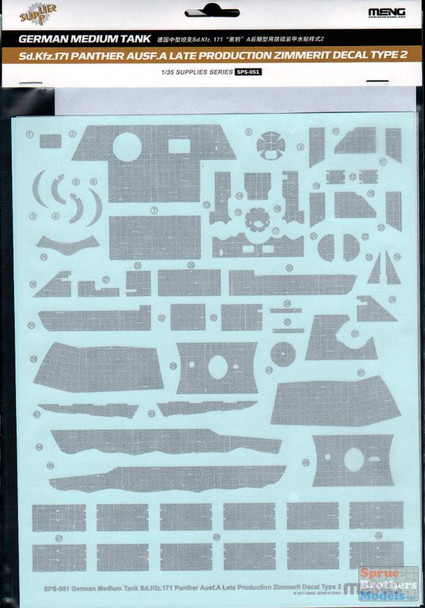 MNGSPS051 1:35 Meng Sd.Kfz.171 Panther Ausf A Late Zimmerit Decal Type 2