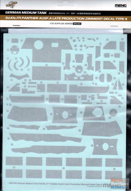 MNGSPS053 1:35 Meng Sd.Kfz.171 Panther Ausf A Late Zimmerit Decal Type 4