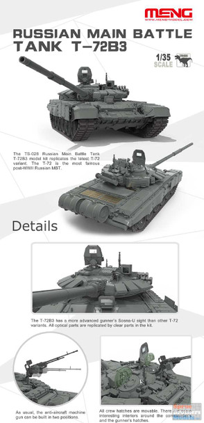 MNGTS028 1:35 Meng T-72B3 Russian Main Battle Tank