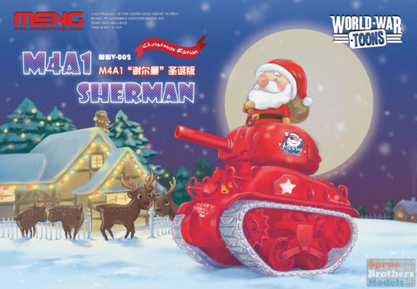 MNGWWV002 Meng World War Toons Christmas Edition - M4A1 Sherman with Santa Claus Figure