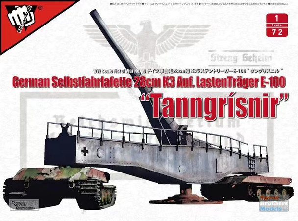 MOC72309 1:72 Modelcollect Fist of War: German Selbstfahrlafette 28cm K3 Auf. LastenTrager E-100 Tanngrisnir