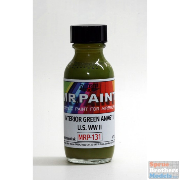 MRP131 MRP/Mr Paint - WW2 US Interior Green ANA611 FS34151 30ml (for Airbrush only)