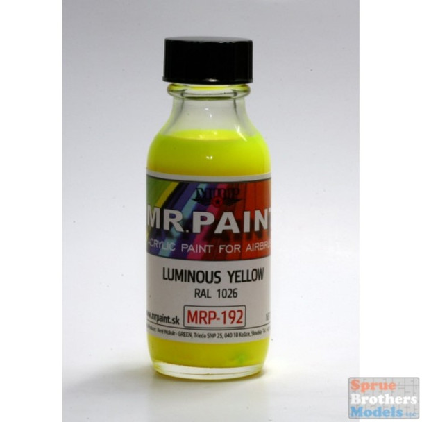 MRP192 MRP/Mr Paint - Luminous Yellow RAL1026 30ml  (for Airbrush only)