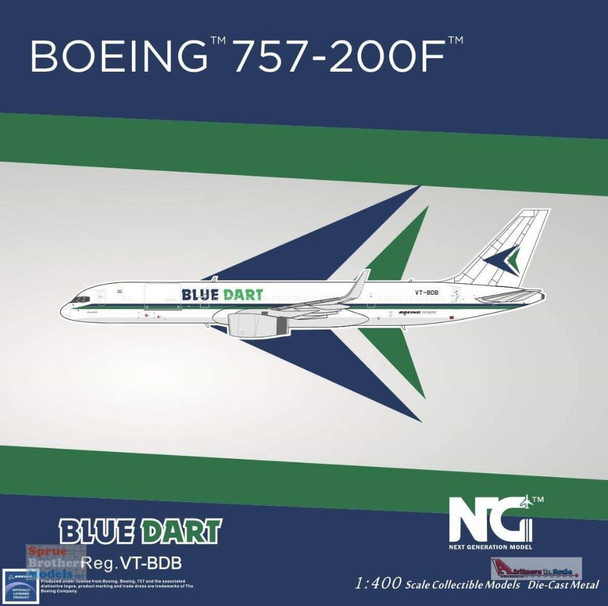 NGM53156 1:400 NG Model Blue Dart Aviation B757-200BCF Reg #VT-BDB (pre-painted/pre-built)