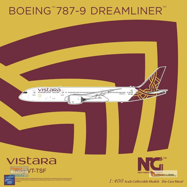 NGM55049 1:400 NG Model Vistara Boeing 787-9 Reg #VT-TSF (pre-painted/pre-built)