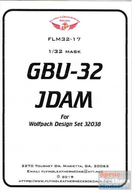 ORDFLM32017 1:32 Flying Leathernecks GBU-32 JDAM Mask Set (WPD kit)