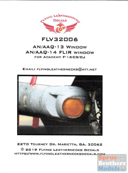 ORDFLV32006 1:32 Flying Leathernecks AN/AAQ-13 Window AN/AAQ-14 FLIR Window