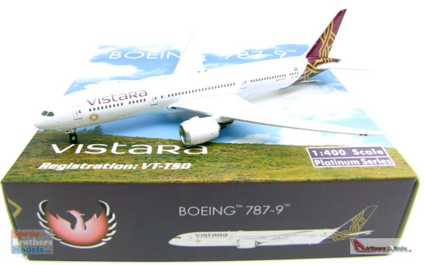 PHX11618 1:400 Phoenix Model Vistara Boeing 787-9 Reg #VT-TSD (pre-painted/pre-built)