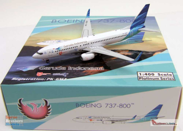 PHX11641 1:400 Phoenix Model Garuda Indonesia Boeing 737-800(W) Reg #PK-GMZ '75 Indonesia' (pre-painted/pre-built)