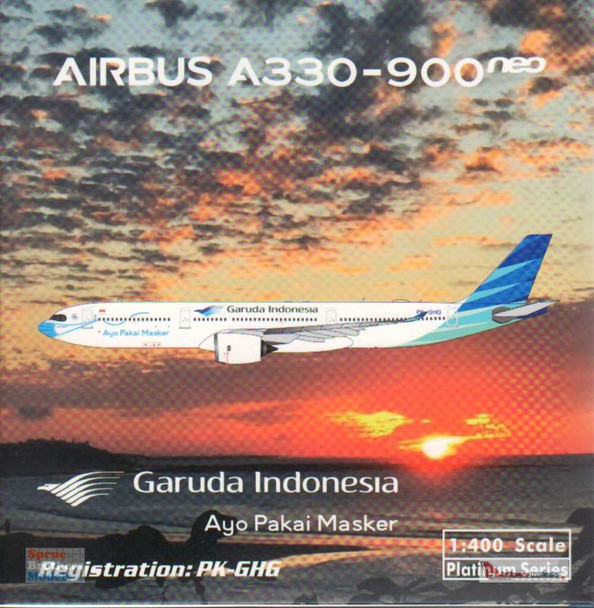 PHX11651 1:400 Phoenix Model Garuda Indonesia Airbus A330-900neo Reg #PK-GHG 'Ayo Pakai Masker' (pre-painted/pre-built)