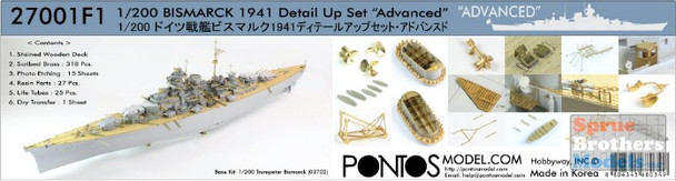 PONF27001 1:200 Pontos Model Advanced Detail Up Set - Bismarck 1941 (TRP kit)