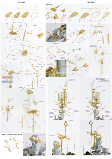 PONF35017 1:350 Pontos Model Detail Up Set - USS Indianapolis CA-35 1945 (ACA kit)