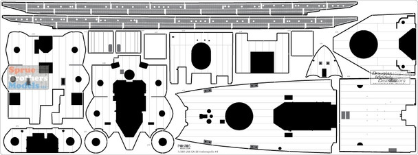 PONF35017 1:350 Pontos Model Detail Up Set - USS Indianapolis CA-35 1945 (ACA kit)