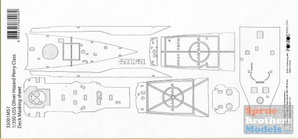 PONMS35001 1:350 Pontos Model USS Oliver Perry Class Deck Masking Sheet #35001MS1