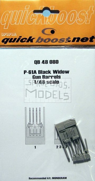 QBT48080 1:48 Quickboost P-61A P-61 Black Widow Gun Barrels (MON kit) #48080