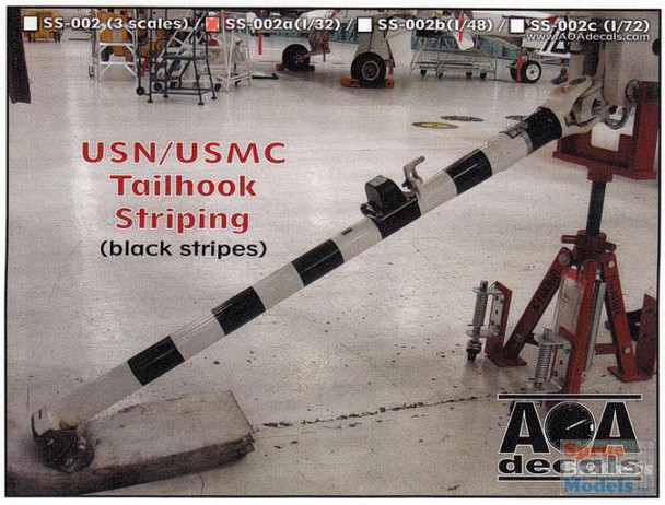 AOASS002A 1:32 AOA Decals - USN/USMC Tailhook Striping (black stripes)