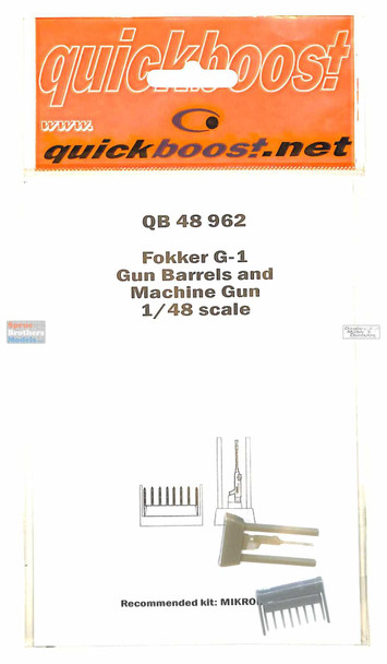 QBT48962 1:48 Quickboost Fokker G.1 Gun Barrels and Machine Gun (MIK kit)
