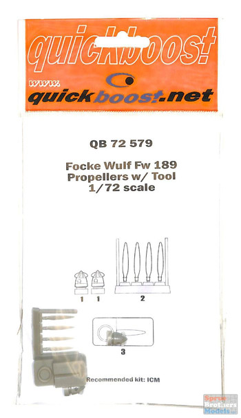 QBT72579 1:72 Quickboost Fw 189 Propellers with Tool (ICM kit)