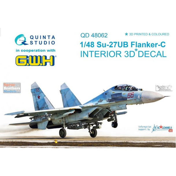 QTSQD48062 1:48 Quinta Studio Interior 3D Decal - Su-27UB Flanker-C (GWH kit)