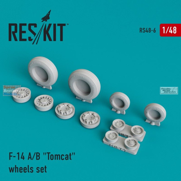 RESRS480006 1:48 ResKit Grumman F-14A F-14B Tomcat Wheels Set