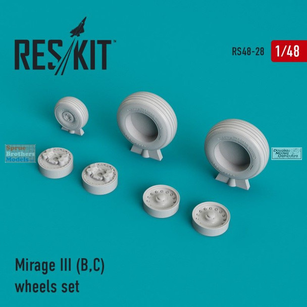 RESRS480028 1:48 ResKit Mirage IIIB Mirage IIIC Wheels Set