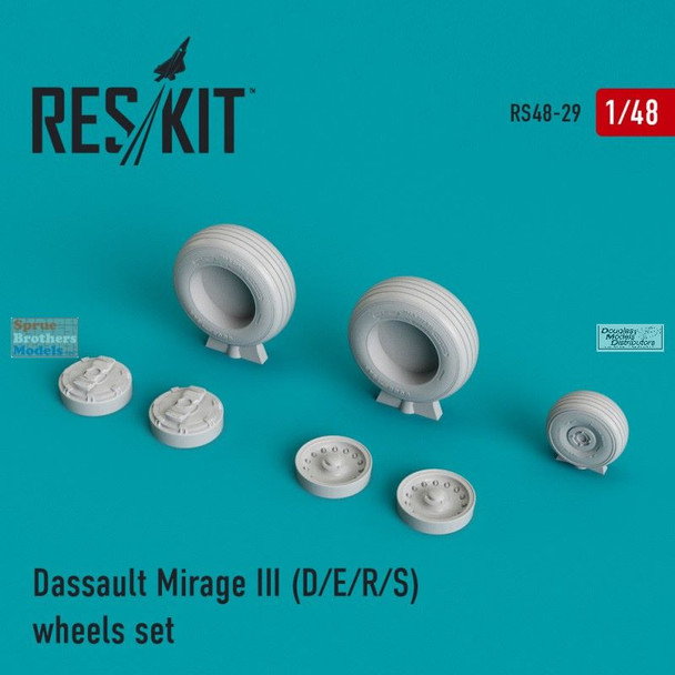 RESRS480029 1:48 ResKit Mirage IIID Mirage IIIE Mirage IIR Mirage IIIS Wheels Set