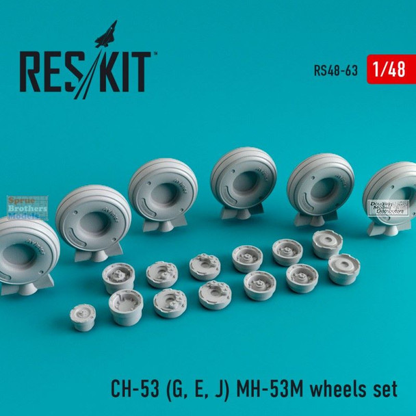 RESRS480063 1:48 ResKit CH-53G CH-53E CH-53J Sea Stallion MH-53M Wheels Set