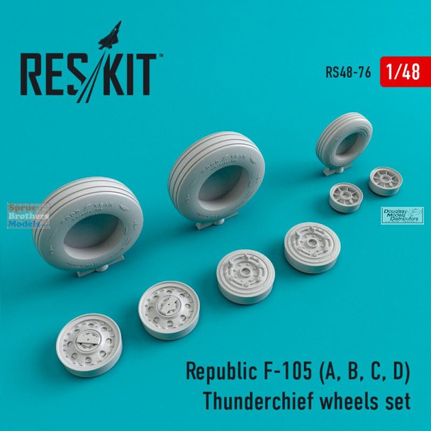 RESRS480076 1:48 ResKit F-105A F-105B F-105C F-105D Thunderchief Wheels Set