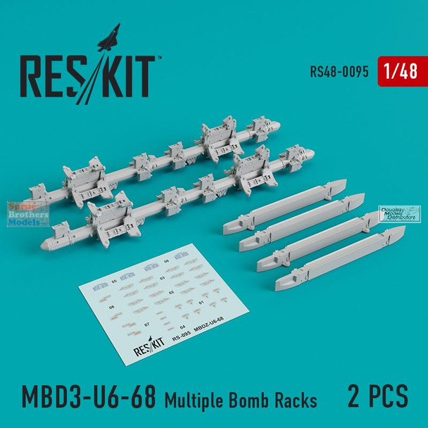 RESRS480095 1:48 ResKit MBD3-U6-68 Multiple Bomb Rack Set