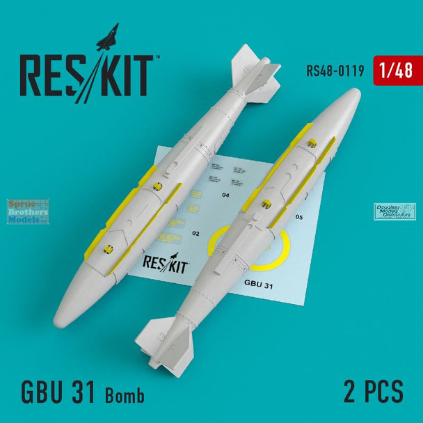 RESRS480119 1:48 ResKit GBU-31 Joint Direct Attack Munition (JDAM) 2000lb Bomb Set