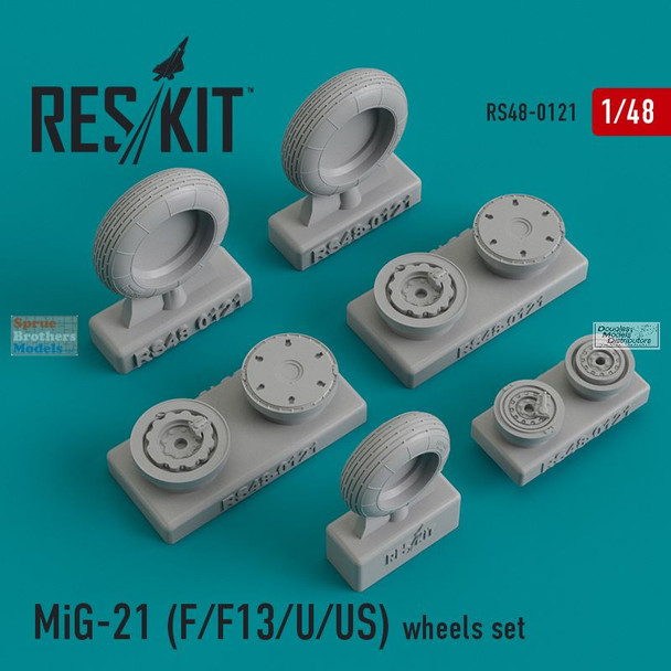 RESRS480121 1:48 ResKit MiG-21F MiG-21F13 MiG-21U MiG-21US Fishbed Wheels Set