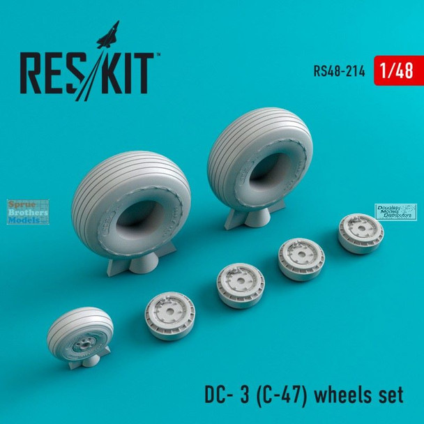 RESRS480214 1:48 ResKit C-47 Skytrain DC-3 Wheels Set