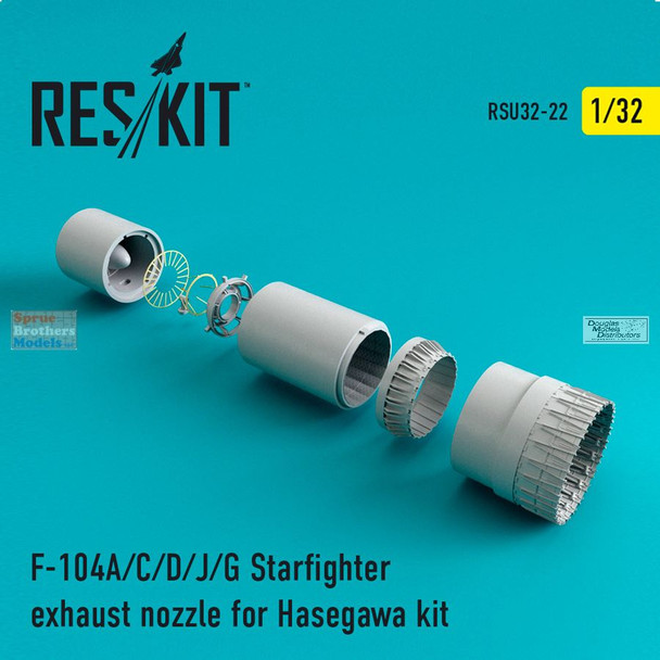 RESRSU320022U 1:32 ResKit F-104A F-104C F-104D F-104J F-104G Starfighter Exhaust Nozzle (HAS kit)