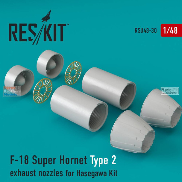 RESRSU480030U 1:48 ResKit F-18E F-18F Super Hornet Exhaust Nozzles Type 2 (HAS kit)