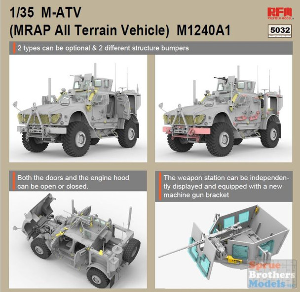 RFMRM5032 1:35 Rye Field Model M1240A1 M-ATV US MRAP All Terrain Vehicle