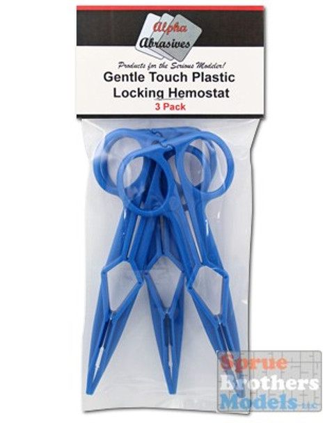 APA5002 Alpha Abrasives Gentle Touch Plastic Locking Hemostat (3 Pack)