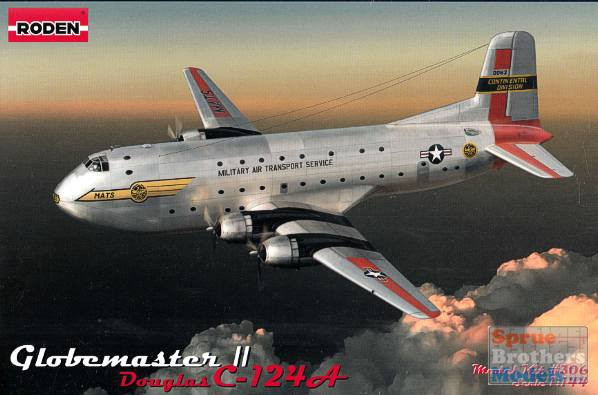 1/144スケール 軍用機、ギガント、C-124AグローブマスターⅡ プラモデル ROD306 1:144 Roden Douglas C-124A Globemaster II - Sprue Brothers