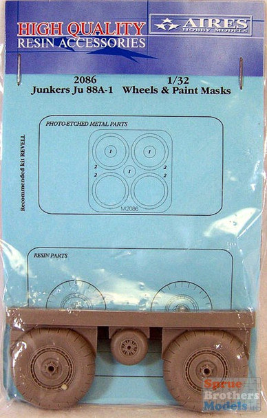 ARS2086 1:32 Aires Ju88A-1 Wheels & Paint Mask (REV kit) #2086