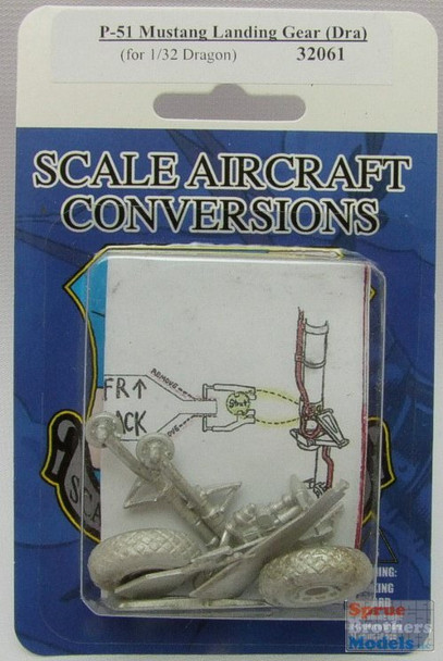 SAC32061 1:32 Scale Aircraft Conversions - P-51D Mustang Landing Gear (DRA kit) #32061