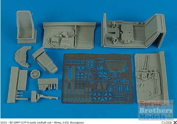 ARS2151 1:32 Aires Bf 109F-2/F-4 Early Cockpit Set (HAS kit) #2151