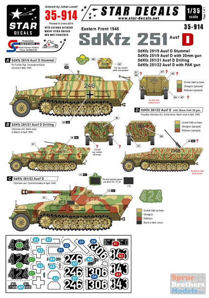 SRD35914 1:35 Star Decals - Eastern Front 1945 Sd.Kfz.251 Ausf D's